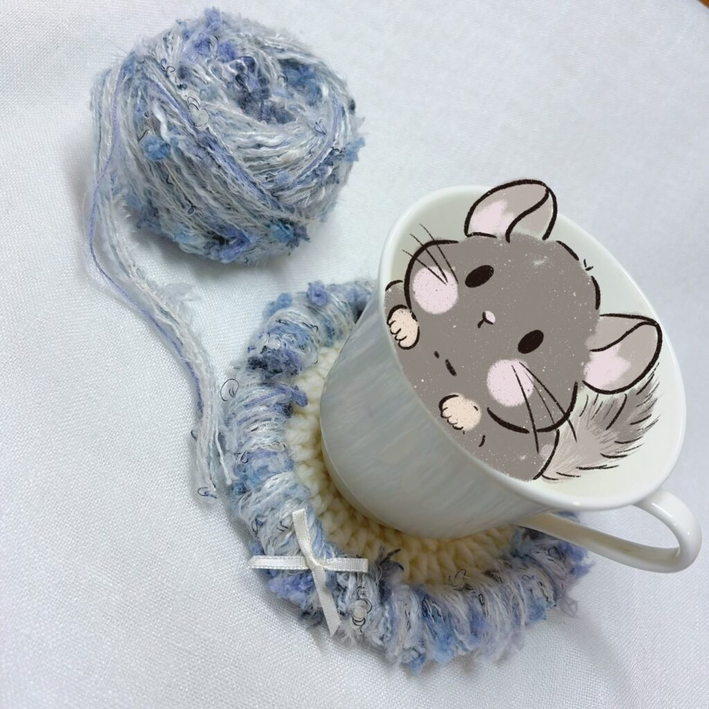 卷卷手混線杯墊作品照片